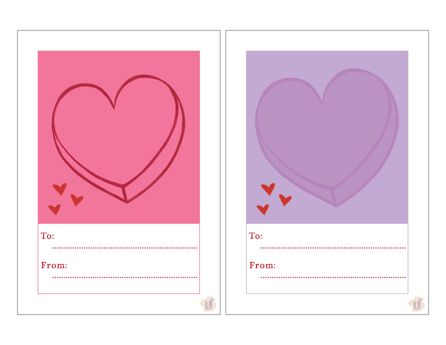 Kids Candy Heart Valentine’s Day Cards