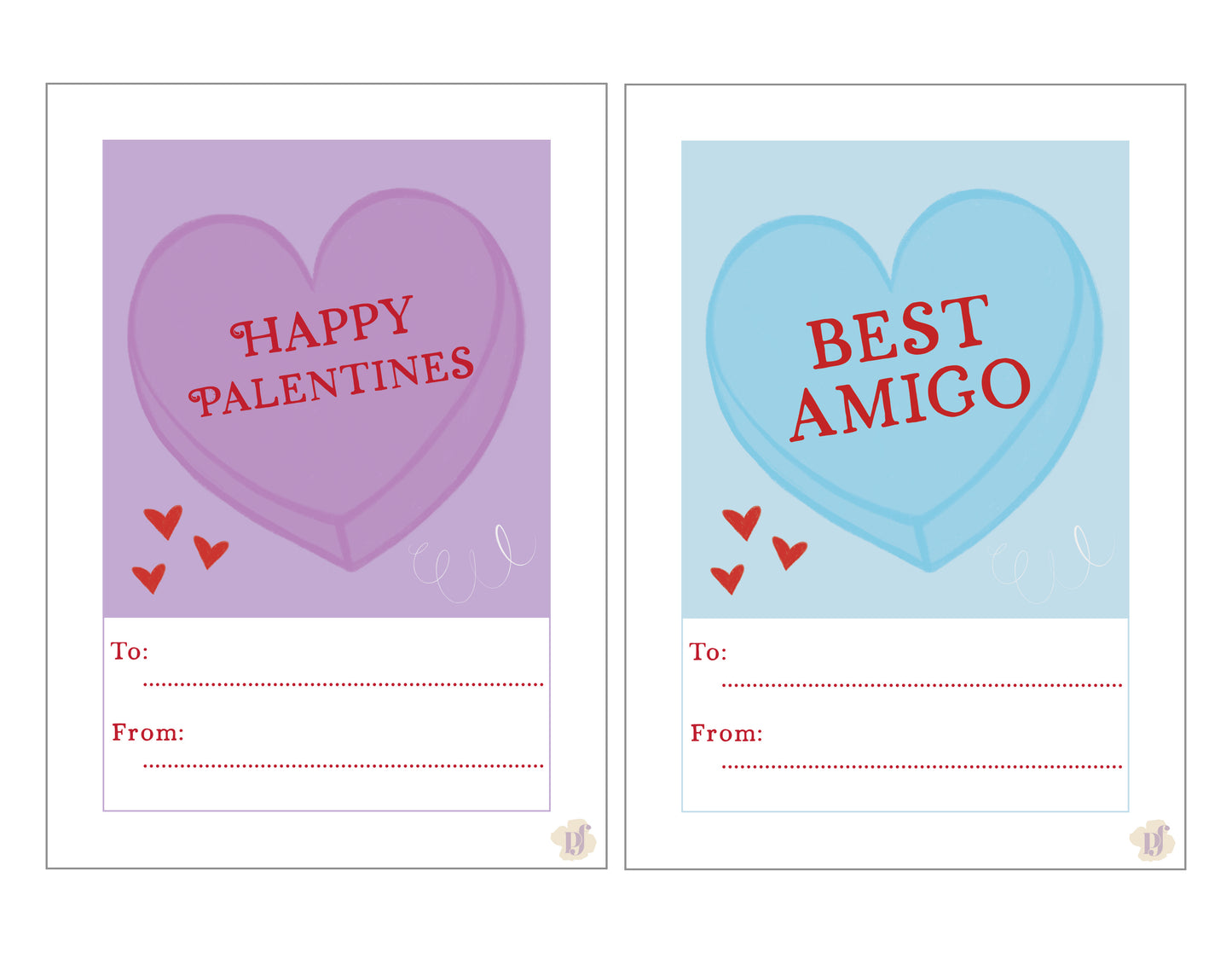 Kids Candy Heart Valentine’s Day Cards