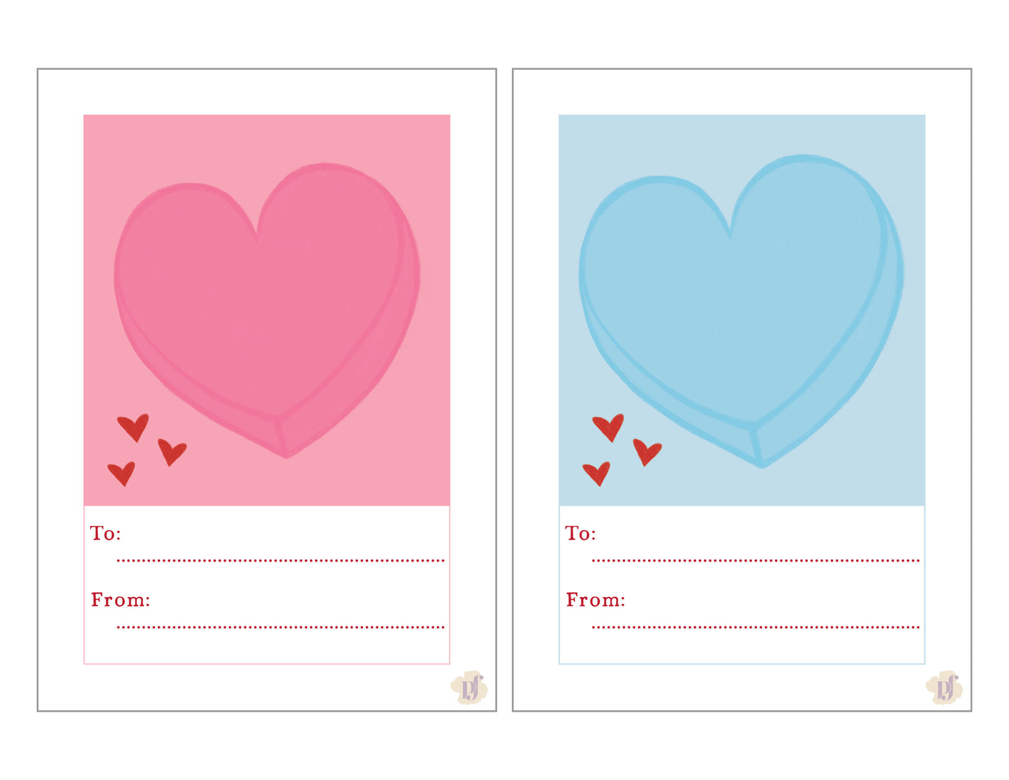 Kids Candy Heart Valentine’s Day Cards